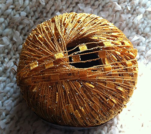 Daylily Mini Glitz Ladder Yarn Ice Orange Silver Sparkles Trellis 29861 50g 164Y