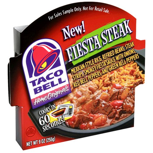Taco Bell Home Originals Entree, Fiesta Steak, 9-Ounce Microwavable Bowls (Pack of 6)