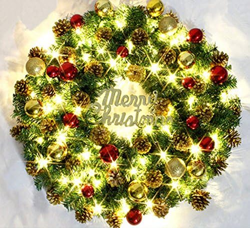 Sweet Spring Water Beautiful Battery Operated LED Light Christmas Decorative Wreath, 12-Inch (02)