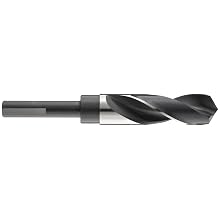 Precision Twist R57 High Speed Steel Reduced Shank Drill Bit, Uncoated (Bright) and Black Oxide Finish, 1/2" Reduced Shank, 118 Degree Conventional Point