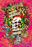 HUGE LAMINATED ENCAPSULATED Ed Hardy Death Is Certain Life Is Not Tattoo Poster Measures 36 x 24 inches (91.5 x 61 cm )