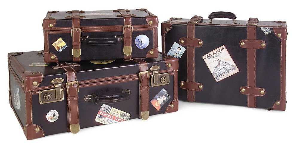 Labeled Suitcases Set of 3