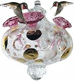Bird Brain Crystal Czech Glass Hummingbird Charisma Feeder 24K Gold Dots
