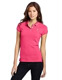 US Polo Assn. Juniors Solid Polo With Small Pony, Pink Kite/Lime, Large