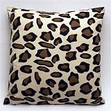 Sin in Linen Leopard Print Throw Pillow