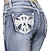 Sexy Couture Women's S139-PB Dark Wash Rhinestone Stitched Boot Cut Jeans