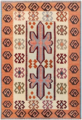 Beige 5' x 7' Kilim Rug Hand Knotted Oriental Rug
