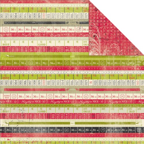 Joyous Double-Sided Cardstock 12″X12″-Intent Naughty Or Nice Tape/Word Search