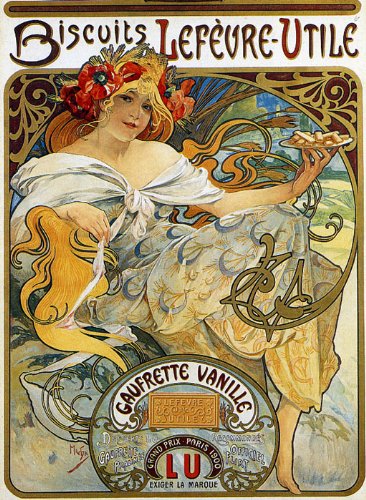 1896 Biscuits Lefevre Utile Dessert Cookies Lady Paris By Alphonse Mucha Was a Czech Art Nouveau Painter and Decorative Artist 22