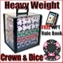 1,000 Ct Crown & Dice 14 Gram Clay Poker Chip Set w/ Acrylic Carrier, Chip Trays & Free WPT Book