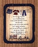 IMAGE OF Mom's Laundry Rules MUSEUM WRAP CANVAS Print With Added Heavy BRUSHSTROKES Linda Spivey 8x10
