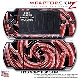 Alecias Swirl 02 Red WraptorSkinz Skin and Screen Protector Kit fits Sony P ....