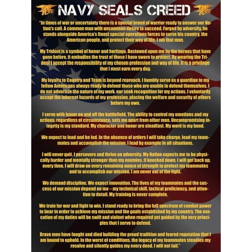 Navy Seals Poster Navy Seals Creed Seals Creed Navy Gifts