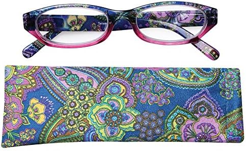 Women's Paisley High Powered Reading Glasses - Pink - +6.0 Magnification