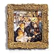 Le Moulin de la Galette - Gold Frame Magnet with pop-out easel (2-3/4" x 2-1/2")