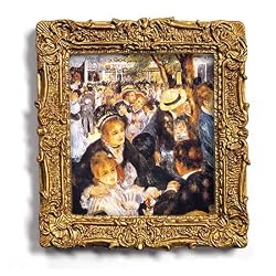 Le Moulin de la Galette - Gold Frame Magnet with pop-out easel (2-3/4" x 2-1/2")