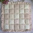 Shabby Chic "Flowering" Patchwork w/Lace Chair Pad-E