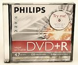 Philips 16X 4.7GB DVD+R White Inkjet Printable 3PK Slim Case