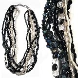 SG Paris Necklace 44cm+Ext Glass Black+Grey+White Noir Et Blanc Necklace Necklace Glass Bargains Women Z Other Winter Fashion Jewelry / Hair Accessories Z Others