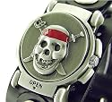 NEW Latest PIRATE Skull Wide Cuff Mirror Men's Watch