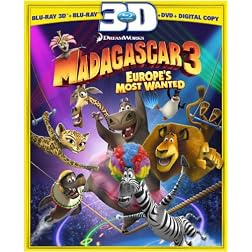 Madagascar 3:  Europe's Most Wanted (Three-Disc Blu-ray 3D / Blu-ray / DVD Combo + Digital Copy + UltraViolet)