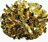 (Price/PAIR)Large Glitter Cheerleading Pom Poms - Gold
