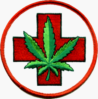 Medical Marijuana Round Logo - Embroidered Iron on or Sew On Patch (Pot / Grass / Hemp)