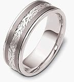 Platinum and Titanium 7mm Wedding Band Ring