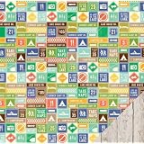 Pebbles Lakeside Road Signs 12x12 Scrapbook Paper