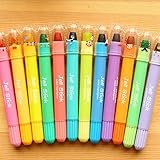 KitMax (TM) Pack of 12 Pcs Cute Cool Novelty Candy Color Solid Jelly Highlighter Pen Office School Supplies Students Children Gift