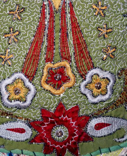 Imagen 5 de Patch Work Antiguo Vestido Tradicional Tapiz Tapiz Mantel Tamaño 60 x 40 pulgadas