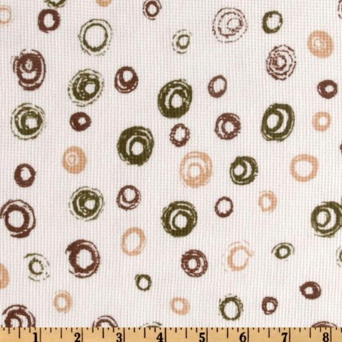 62 Wide Thermal Knit Circles Multi/White Fabric By The Yard