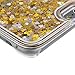 Glitter Case for iPhone 6 (4.7), Bling Case for iPhone 6 (4.7), Clear Case for iPhone 6 (4.7), Hard Case for iPhone 6 (4.7), IKASEFU Funny Design 3D Flowing Colorful Glitter Powder Stars Hard Bling Case Transparent Clear Back Cover for iPhone 6 with 4.7 Inches Screen (Heart Gold)