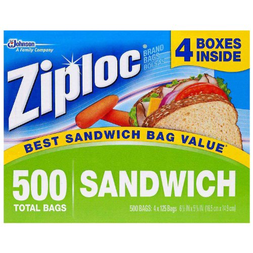 Ziploc Sandwich Bags - 4/125 ct. Bags (500 Total)
