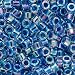 Miyuki Delica Seed Beads 11/0 Blue Lined Crystal AB DB077 8 Grams