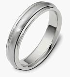 5mm Designer Platinum Comfort Fit Wedding Band Ring