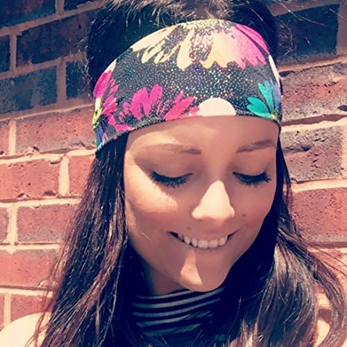 Headbands By Hippie Runner. Floral Prints . No Slip, No Drip Headbands For Running, Walking, Exercise. (#154 Tyed Daises)
