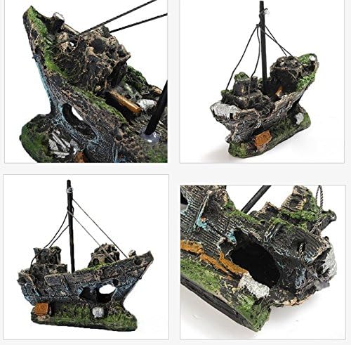 2015 New Brand Aquarium Decoration Pirate Ship Boat for Fish Tank Resin Ornament