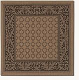 7'6 Square Garden Lattice Cocoa Black Indoor/Outdoor Area Rug