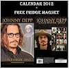 Johnny Depp 2012 A3 Calendrier + Don aimant de r�frig�rateur - Calendar - Kalender - Dream