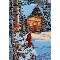 Paint by Number Cardinals & Cabin