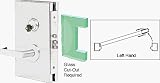 CRL 6x10 LH Satin Chrome Finish Center Lock with Deadlatch in Storeroom Function