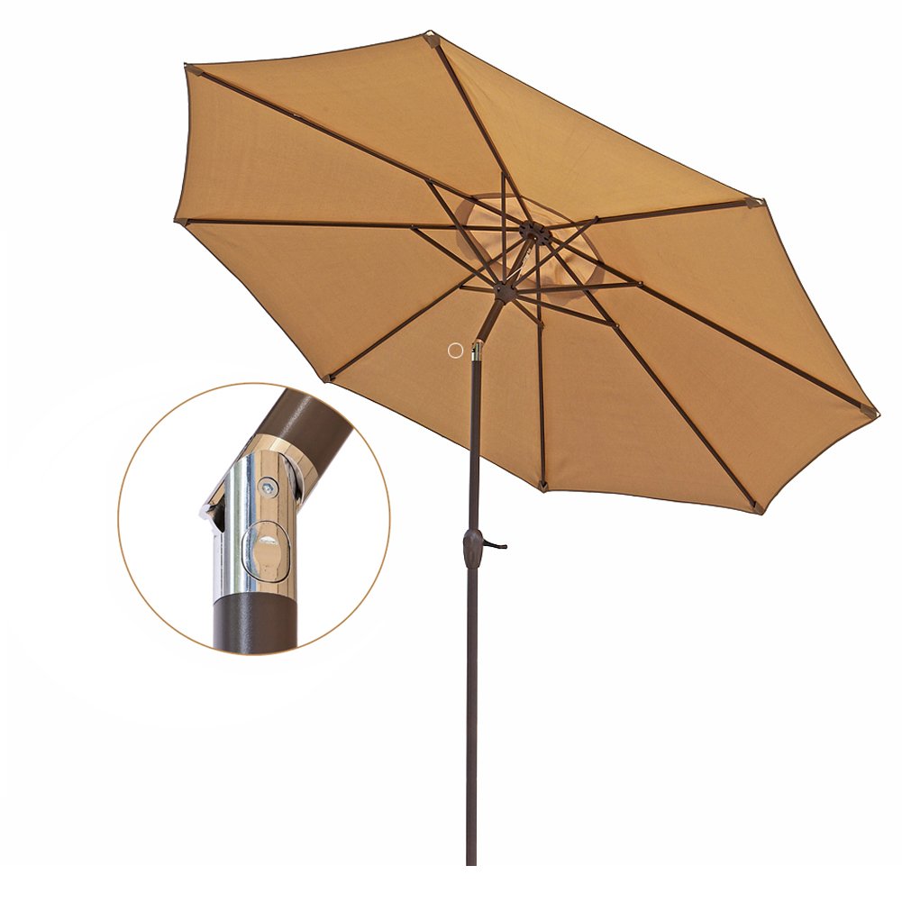 Le Papillon 9 ft Outdoor Patio Umbrella Aluminum Table Market Umbrella