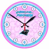 NFL Carolina Panthers Round Clock "Pink Background"