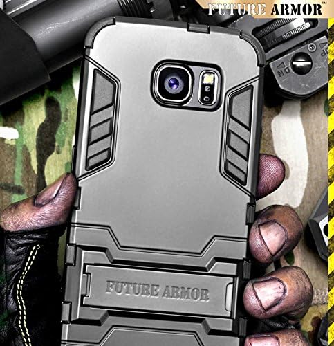 Samsung Galaxy S6 Case Cover Protector Stealth Black, Future Armor(TM) Advanced Composite Case [Locking Mechanism(TM)] Design