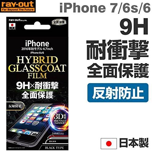 Rayout Rounded LCD Glass Screen Protector for iPhone 7/6s/6 (9H / Shock Absorption / Anti-reflection / Black)