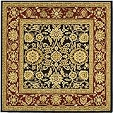Safavieh Lyndhurst Collection LNH212G Black and Red Square Area Rug, 6-Feet