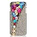 iPhone 6 Plus Case - Mavis's Diary 3D Handmade Fashion Special Skull Zipper Design with Colorful Shiny Bling Diamond Rhinestone Hard Case Black Cover for iPhone 6 Plus(5.5