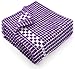 Fecido Classic Dark Kitchen Dish Towels with Hanging Loop - Heavy Duty Absorbent Dish Clothes - European Made 100% Cotton Tea Towels - Set of 4, Purple