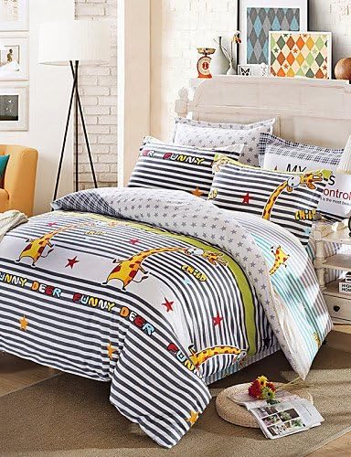 Markdown Sale Giraffe Bedding Set Funny Deer Striped Bed Linen for Living Room parure de lit adulte Bedding 4Pcs Queen , queen
